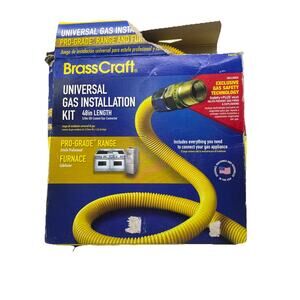 BrassCraft Universal Gas Installation Kit Pro-Grade, Yellow Coated Hose {138}